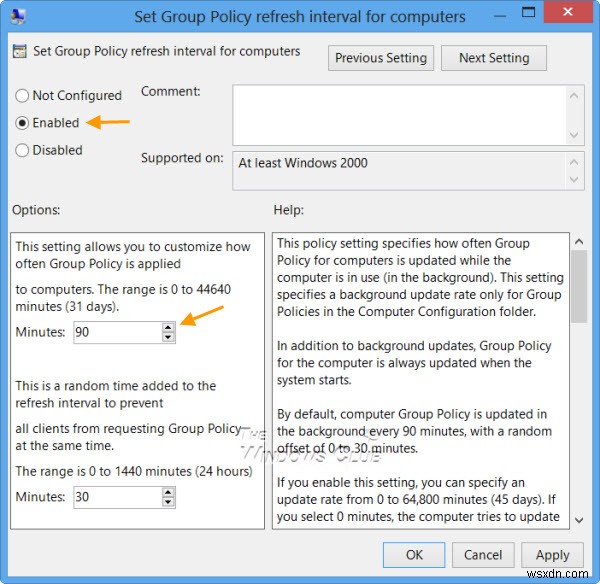 विंडोज 11/10 कंप्यूटर के लिए ग्रुप पॉलिसी रिफ्रेश इंटरवल कैसे बदलें 