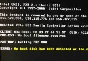 किसी बूट डिस्क का पता नहीं चला है या डिस्क विफल हो गई है 