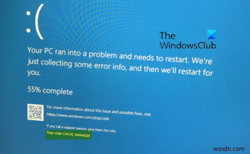 Windows 10 पर CACHE_MANAGER ब्लू स्क्रीन ठीक करें 