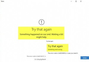 बाद में पुन:प्रयास करें हमारी ओर से कुछ हुआ - विंडोज 11/10 स्टोर त्रुटि संदेश 