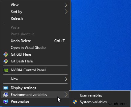 विंडोज 11/10 में संदर्भ मेनू में पर्यावरण चर कैसे जोड़ें 