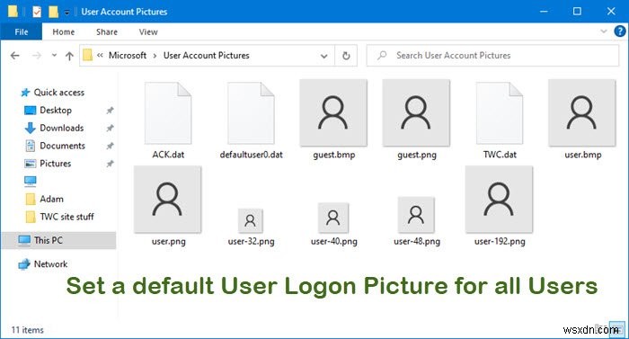 विंडोज 11/10 में सभी यूजर्स के लिए डिफॉल्ट यूजर लॉगऑन पिक्चर कैसे सेट करें? 