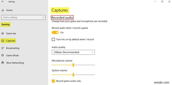 विंडोज 10 में गेमिंग सेटिंग्स:गेम बार, कीबोर्ड शॉर्टकट, गेम ऑडियो, वीडियो क्वालिटी, ब्रॉडकास्टिंग आदि को मैनेज करें। 