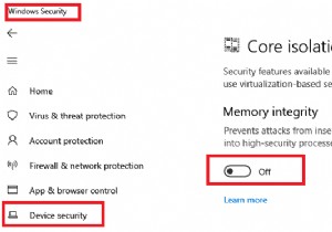 यदि Windows ड्राइवर लोड नहीं कर सकता है तो मेमोरी इंटीग्रिटी सेटिंग बंद करें 