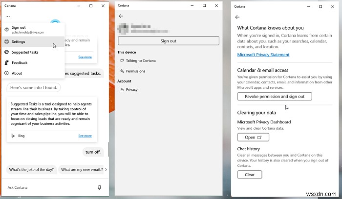 Windows 10 में Cortana खोज सामग्री को कैसे साफ़ करें 