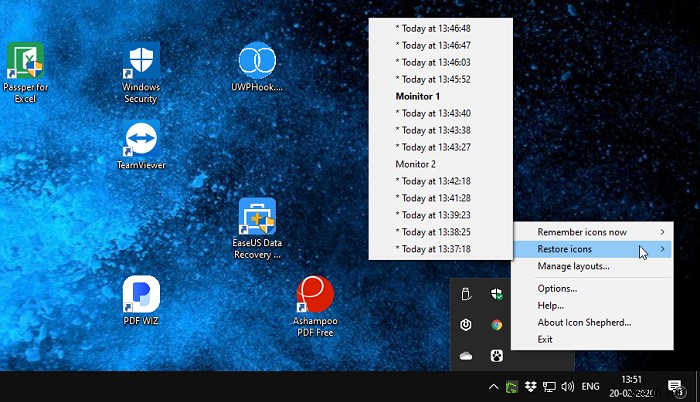 अनडॉक करते समय डेस्कटॉप आइकॉन को हिलने से कैसे रोकें - विंडोज 10 