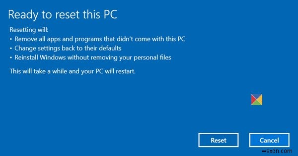 जब आप Windows 11/10 रीसेट करते हैं तो क्या होता है? 