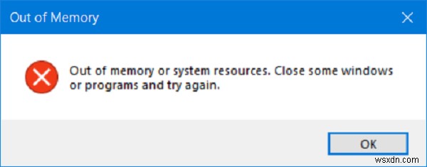 Windows 11/10 . पर फ़ाइलों की प्रतिलिपि बनाते समय स्मृति त्रुटि को ठीक करें 