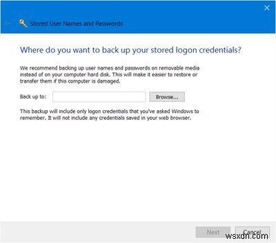 Windows 11/10 में संग्रहीत उपयोगकर्ता नाम और पासवर्ड ढूंढें, जोड़ें, निकालें, संपादित करें, बैकअप लें, पुनर्स्थापित करें 