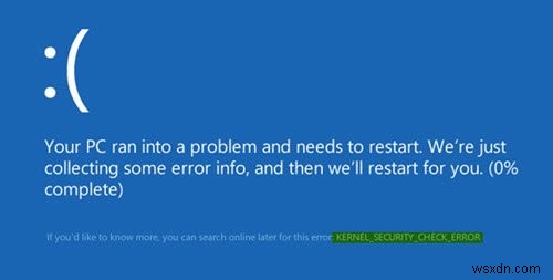 Windows 11/10 . में कर्नेल सुरक्षा जाँच विफलता त्रुटि 