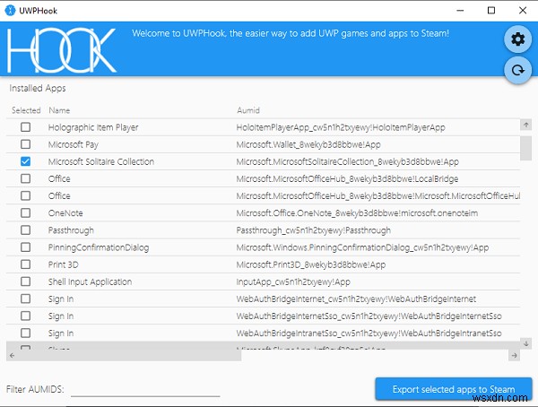Microsoft Store गेम और ऐप्स को एक क्लिक से स्टीम में जोड़ने के लिए UWPHook का उपयोग करें 