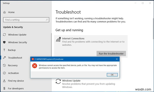 MSDT.exe त्रुटि को ठीक करें - Windows निर्दिष्ट डिवाइस, पथ या फ़ाइल तक नहीं पहुंच सकता 
