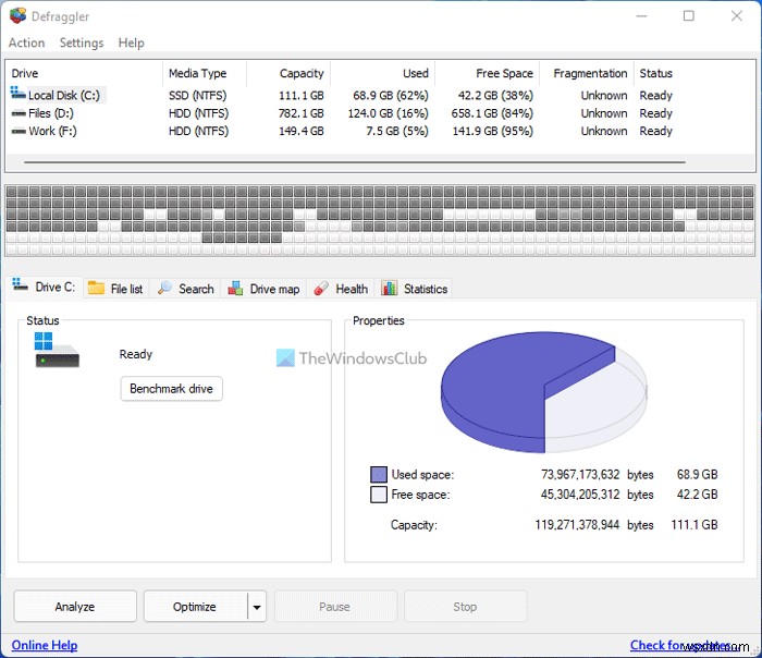 डीफ़्रैग्लर के साथ बूट-टाइम पर डिस्क, फ़ाइलें और सिस्टम फ़ाइलें डीफ़्रैग करें 