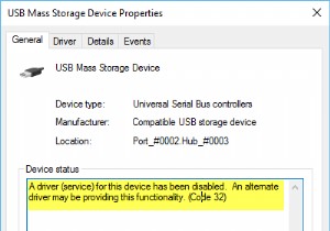 इस डिवाइस के लिए एक ड्राइवर (सेवा) को अक्षम कर दिया गया है (कोड 32) 