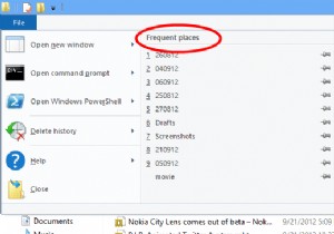 Windows 10 पर फ़ाइल एक्सप्लोरर में फ़्रीक्वेंट प्लेस सूची से आइटम निकालें 