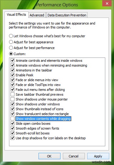 Windows 10 में खींचते समय विंडो सामग्री दिखाएँ अक्षम करें 