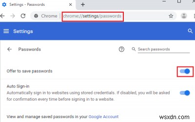 Google क्रोम विंडोज 10 पर पासवर्ड नहीं सहेज रहा है 