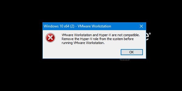 VMware वर्कस्टेशन और हाइपर-V संगत नहीं हैं 