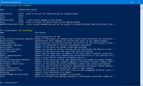 Windows PowerShell का उपयोग करके स्थानीय उपयोगकर्ताओं और समूहों का प्रबंधन कैसे करें 