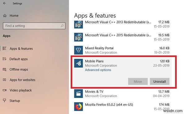 विंडोज 10 में मोबाइल प्लान ऐप को अनइंस्टॉल कैसे करें 