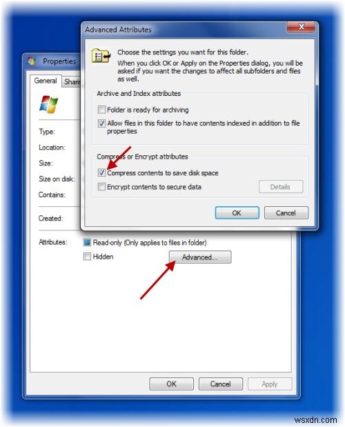 विंडोज़ 10 में डिस्क स्थान बचाने के लिए विंडोज़ में फ़ाइलें, फ़ोल्डर, ड्राइव को संपीड़ित करें 
