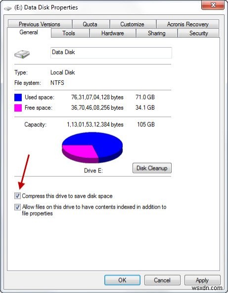 विंडोज़ 10 में डिस्क स्थान बचाने के लिए विंडोज़ में फ़ाइलें, फ़ोल्डर, ड्राइव को संपीड़ित करें 