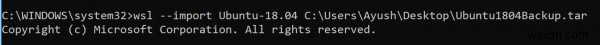 Windows 10 पर WSL डिस्ट्रोज़ को आयात और निर्यात कैसे करें 
