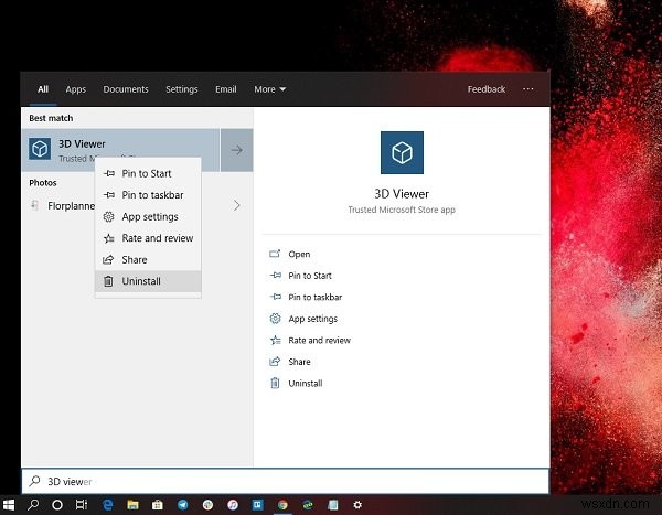 विंडोज 10 में 3D व्यूअर ऐप को कैसे अनइंस्टॉल करें 