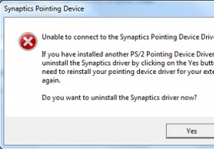 सिनैप्टिक्स पॉइंटिंग डिवाइस ड्राइवर से कनेक्ट करने में असमर्थ 