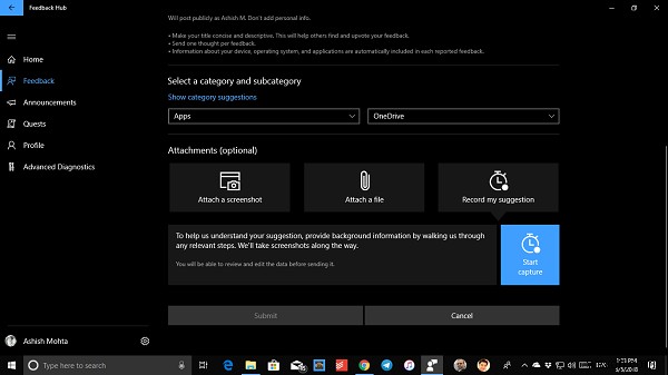 Microsoft को Windows 10 के बारे में फ़ीडबैक या शिकायत कैसे भेजें 