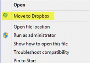 विंडोज़ में प्रसंग मेनू से ड्रॉपबॉक्स प्रविष्टि में ले जाएँ निकालें 