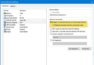 VMware ब्रिजेड नेटवर्क काम नहीं कर रहा है या विंडोज 10 में पता नहीं लगा रहा है 