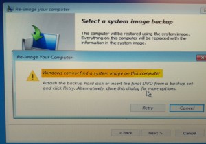 Windows इस कंप्यूटर पर सिस्टम छवि नहीं ढूँढ सकता 