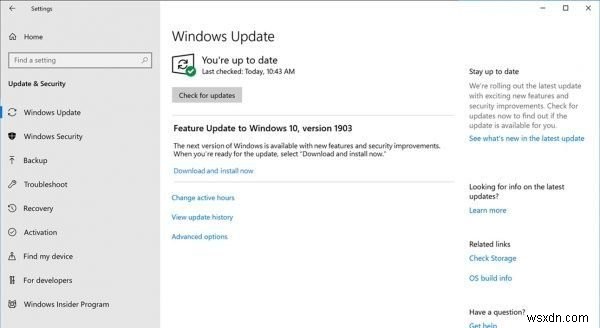 Windows 10 v1903 मई 2019 नई सुविधाओं की सूची अपडेट करें 