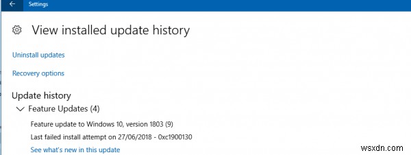 Windows 10 पर Windows अद्यतन त्रुटि 0xc1900130 ठीक करें 