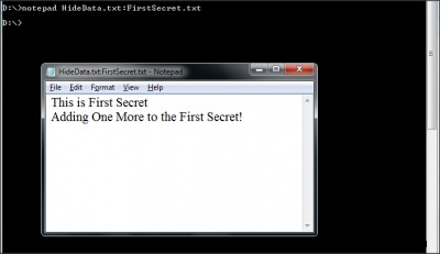 Windows 10 के गुप्त नोटपैड टेक्स्ट फ़ाइल कम्पार्टमेंट में डेटा छिपाएँ 