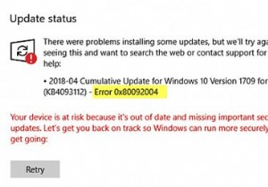विंडोज अपडेट त्रुटि को ठीक करें 0x80092004 