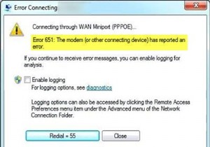 त्रुटि 651, मॉडेम (या अन्य कनेक्टिंग डिवाइस) ने विंडोज़ में एक त्रुटि की सूचना दी है 