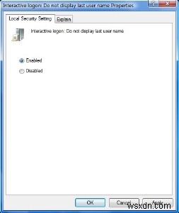 विंडोज 10 में लॉगऑन स्क्रीन में अंतिम उपयोगकर्ता नाम प्रदर्शित न करें 