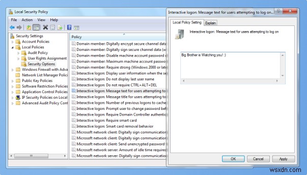 Windows 10 में समूह नीति का उपयोग करने वाले उपयोगकर्ताओं के लिए लॉगऑन संदेश बनाएं 