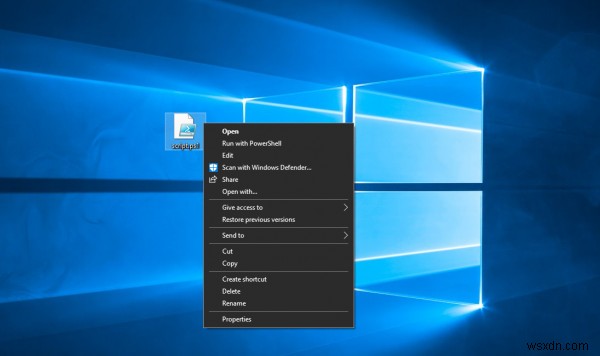Windows 10 में PS1 फ़ाइल प्रसंग मेनू में व्यवस्थापक के रूप में चलाएँ जोड़ें या निकालें 