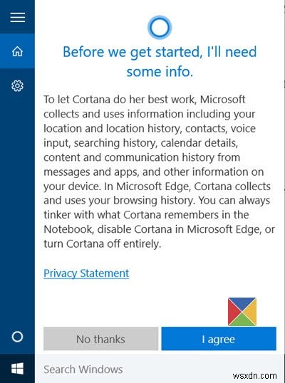 Windows 10 में Cortana को सक्षम और सेट करें 