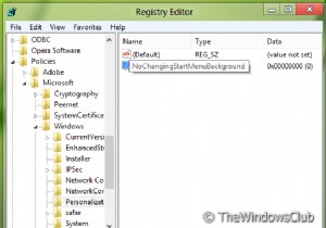 विंडोज 10 में स्टार्ट मेन्यू बैकग्राउंड बदलने के विकल्प को कैसे निष्क्रिय करें 