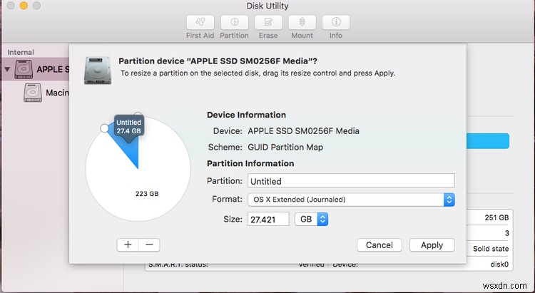 मैक हार्ड ड्राइव या एसएसडी को कैसे विभाजित करें, या एपीएफएस वॉल्यूम कैसे बनाएं 
