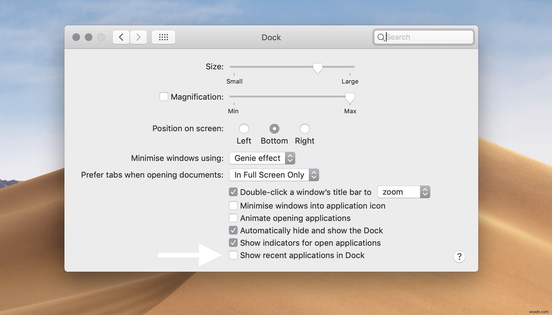 MacOS Mojave . में डॉक से हाल के ऐप्स को कैसे छिपाएं 