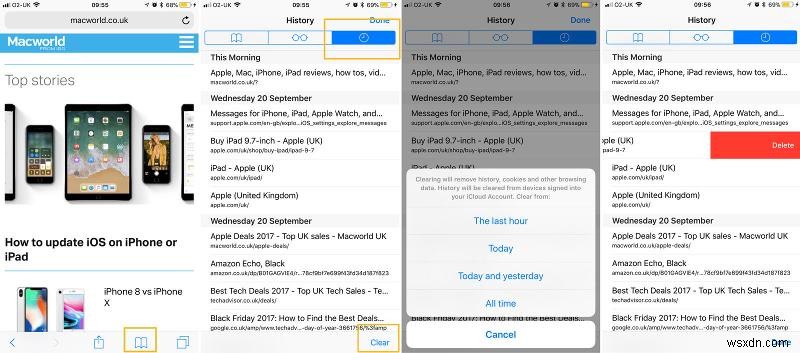 IPhone और iPad पर ब्राउज़िंग इतिहास कैसे हटाएं 