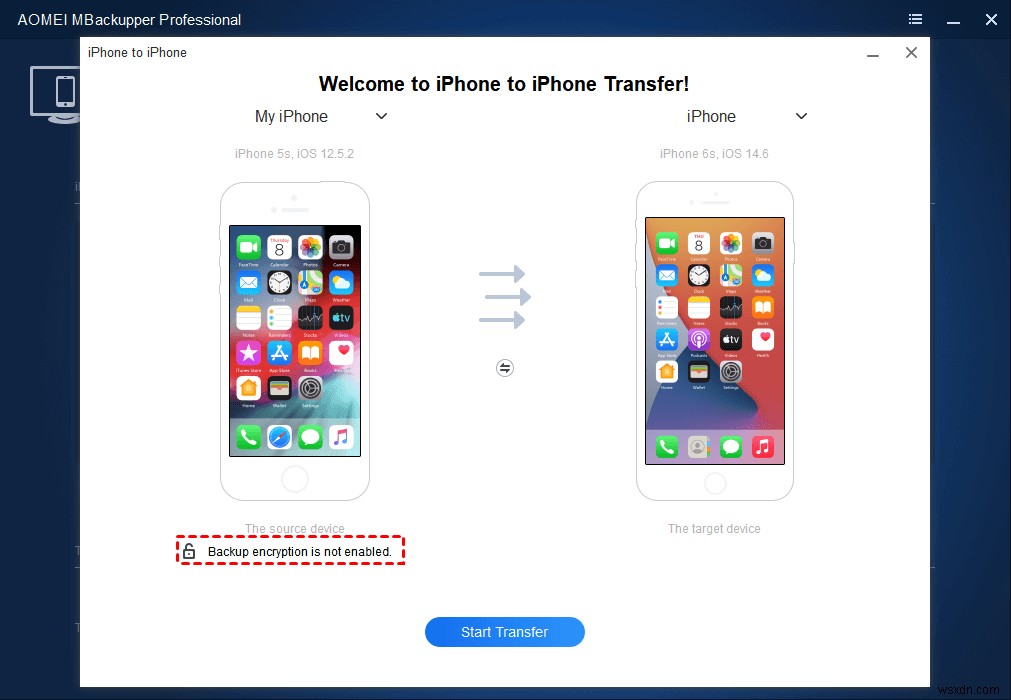 अलग-अलग ऐप्पल आईडी के साथ आईफोन से आईफोन में डेटा ट्रांसफर करें 