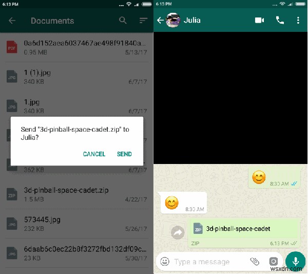 WhatsApp में दस्तावेज़ के रूप में फ़ोटो कैसे भेजें 