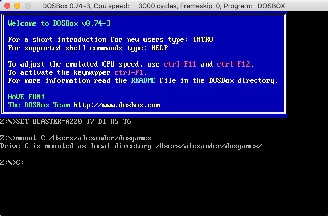 डॉसबॉक्स के साथ मैकोज़ पर पुराने डॉस गेम्स खेलना 
