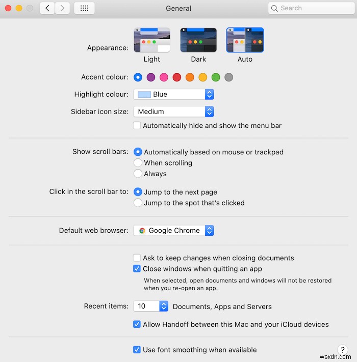 MacOS में सूर्यास्त के समय स्वचालित रूप से चलाने के लिए डार्क मोड को कैसे शेड्यूल करें 